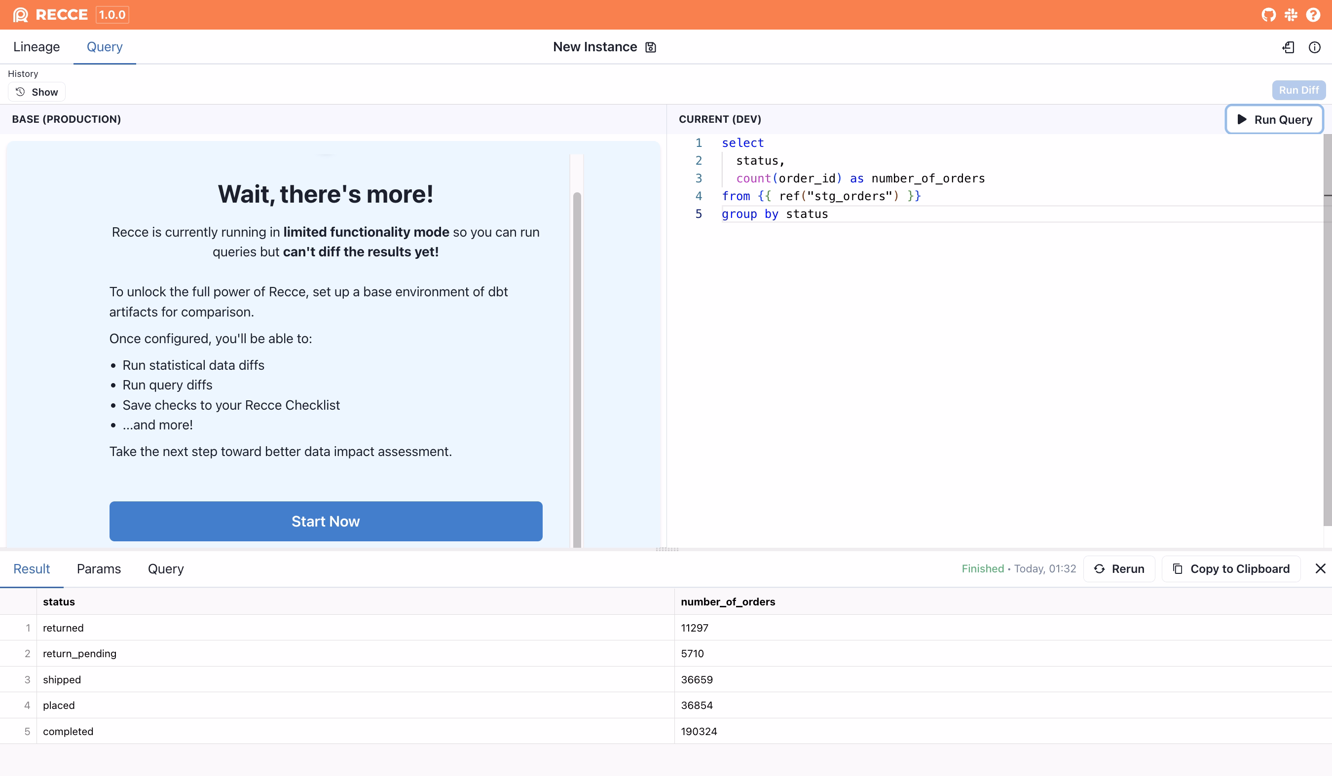 query orders.status